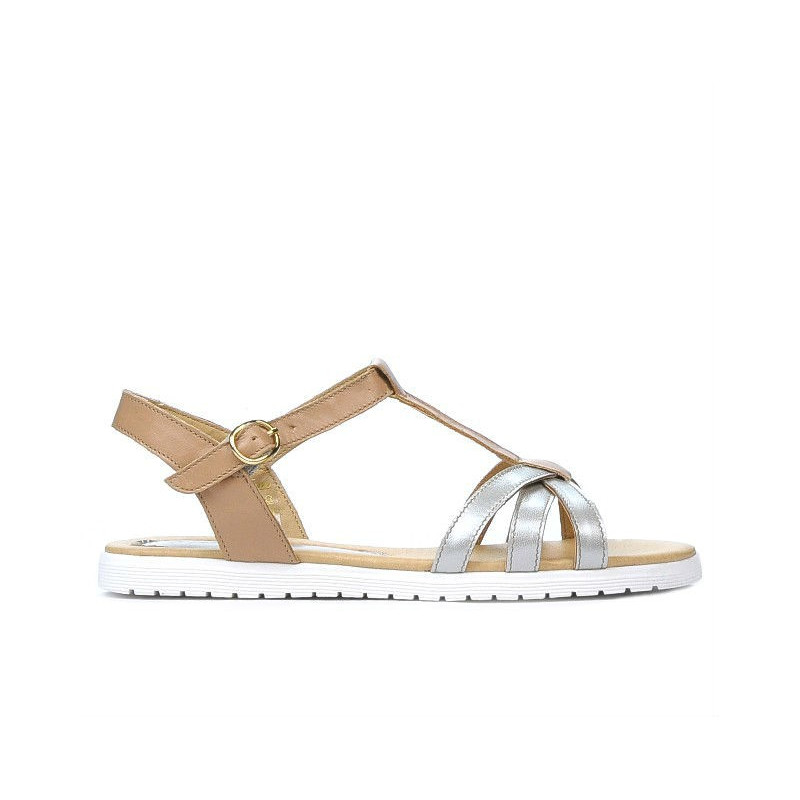 Sandalias de mujer 5038 combinado plateado