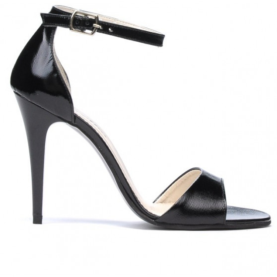 Sandalias de mujer 1238 charol negro satinado