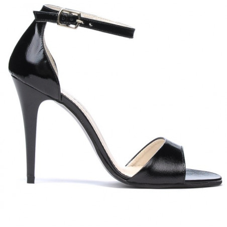 Sandalias de mujer 1238 charol negro satinado