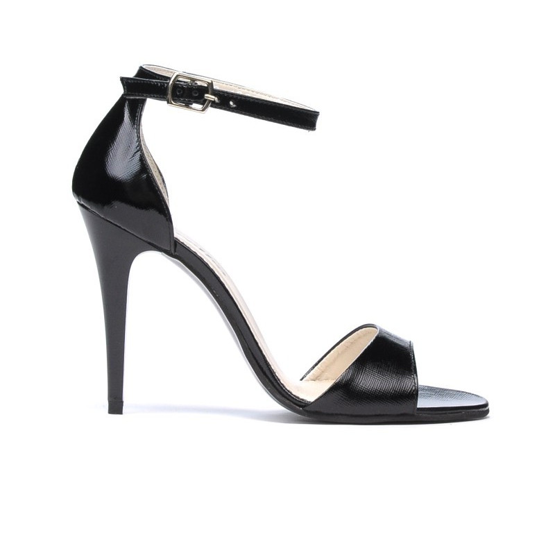Sandalias de mujer 1238 charol negro satinado