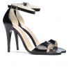 Sandalias de mujer 1238 charol negro satinado