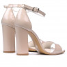 Sandalias de mujer 1259 charol beige nácar