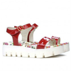 Sandalias de mujer 5034 charol rojo