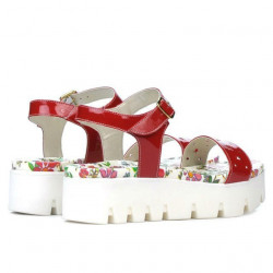 Sandalias de mujer 5034 charol rojo