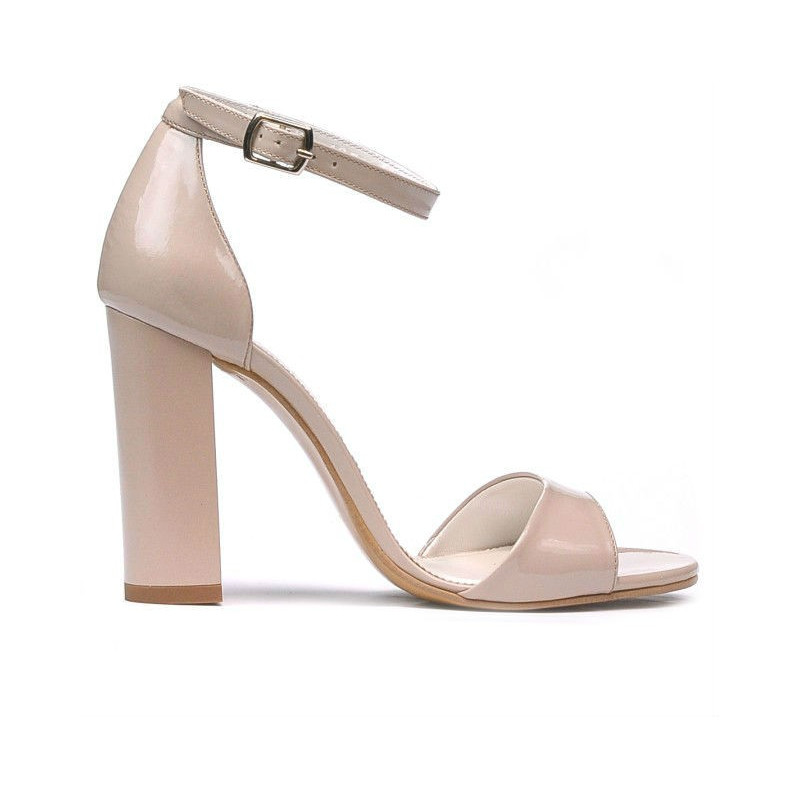 Sandalias de mujer 1259 charol beige nácar
