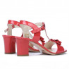 Sandalias de mujer 1257 charol rojo coral