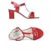 Sandalias de mujer 1257 charol rojo coral