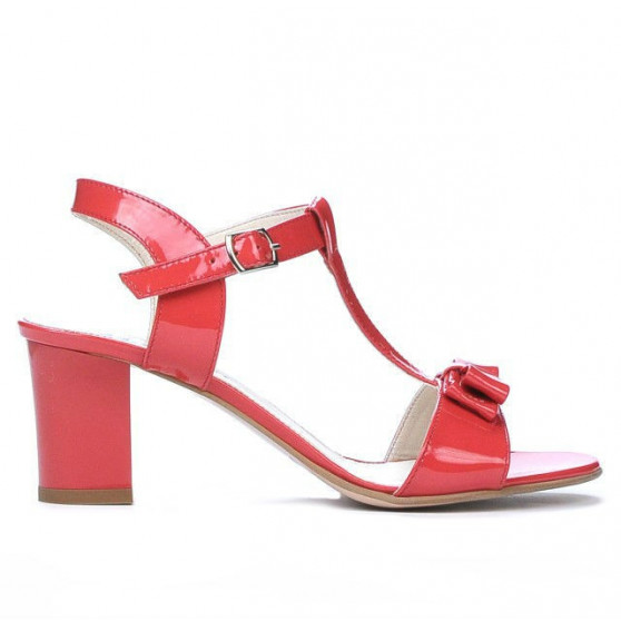 Sandalias de mujer 1257 charol rojo coral