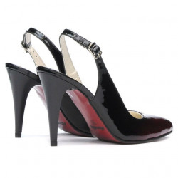 Sandalias mujer 1249 charol burdeos+negro