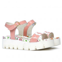 Sandalias de mujer 5034 charol rosa