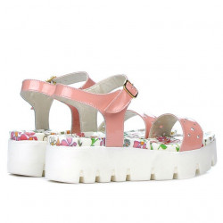 Sandalias de mujer 5034 charol rosa