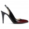 Sandalias mujer 1249 charol burdeos+negro