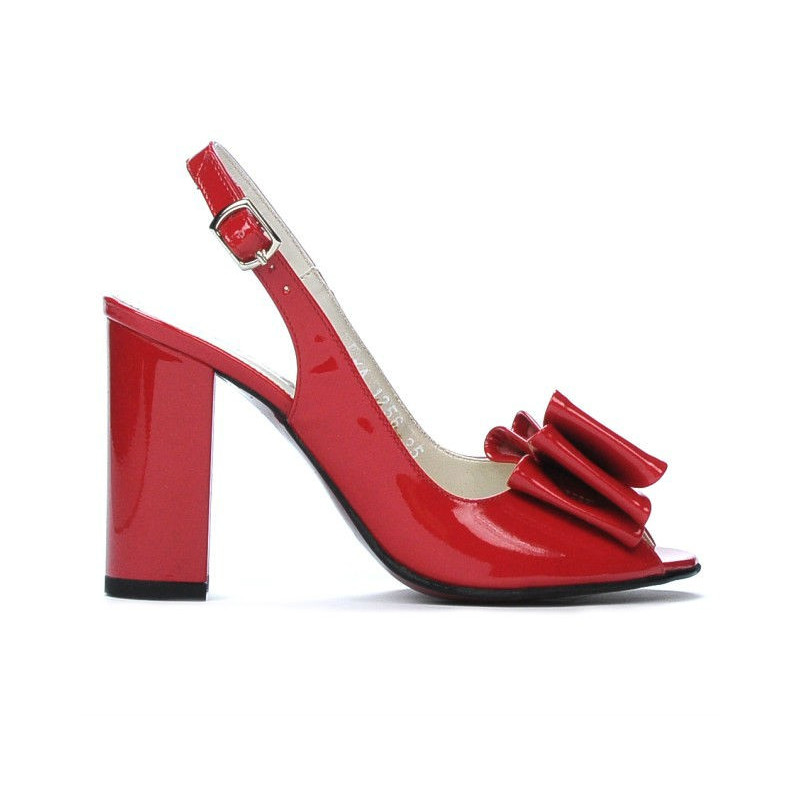 Sandalias de dama 1256 charol rojo