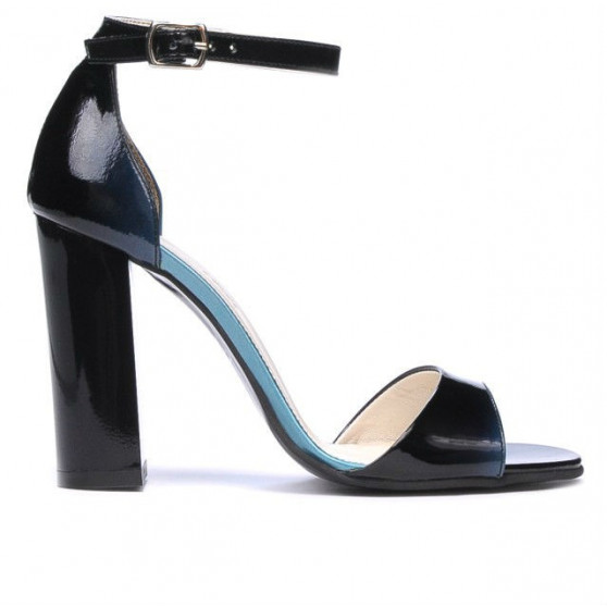 Sandalias de mujer 1259 charol azul+negro