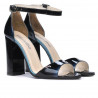 Sandalias de mujer 1259 charol azul+negro
