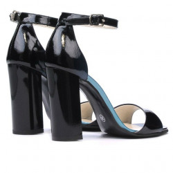 Sandalias de mujer 1259 charol azul+negro