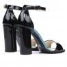 Sandalias de mujer 1259 charol azul+negro
