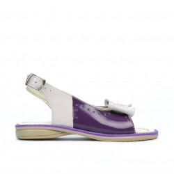 Sandalias para niños pequeños 58c charol morado+beige