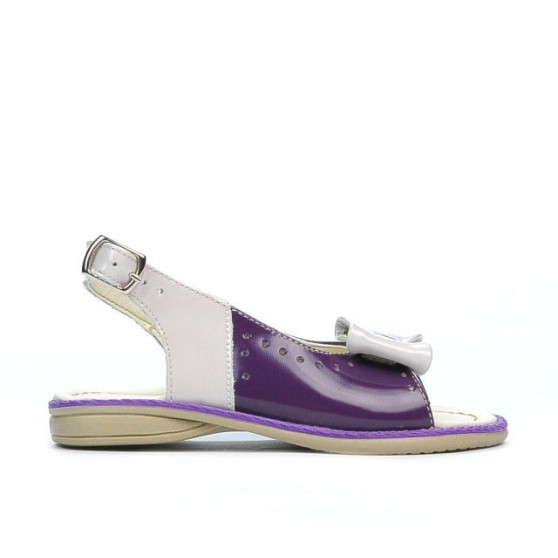Sandalias para niños pequeños 58c charol morado+beige