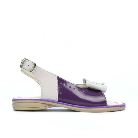 Sandalias para niños pequeños 58c charol morado+beige