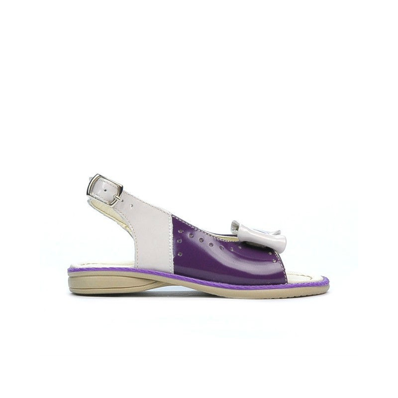Sandalias para niños pequeños 58c charol morado+beige