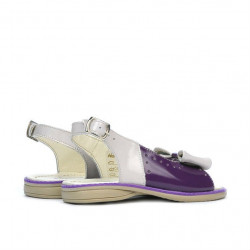 Sandalias para niños pequeños 58c charol morado+beige