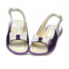 Sandalias para niños pequeños 58c charol morado+beige
