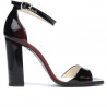 Sandalias de mujer 1259 charol burdeos+negro