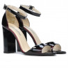 Sandalias de mujer 1259 charol burdeos+negro