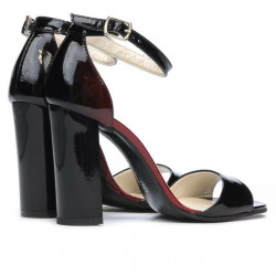 Sandalias de mujer 1259 charol burdeos+negro