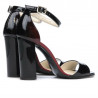 Sandalias de mujer 1259 charol burdeos+negro