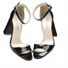 Sandalias de mujer 1259 charol burdeos+negro
