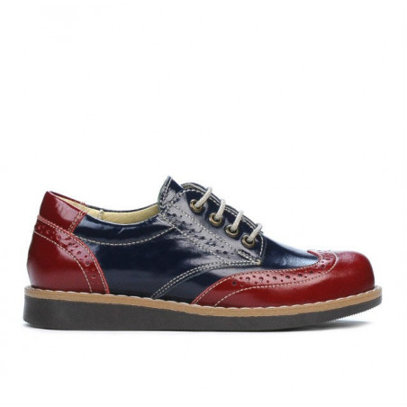 Zapatos para niños 154 charol burdeos combinado