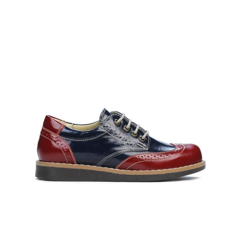 Zapatos para niños 154 charol burdeos combinado