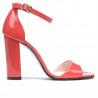 Sandalias mujer 1259 charol rojo coral