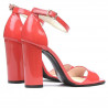Sandalias mujer 1259 charol rojo coral