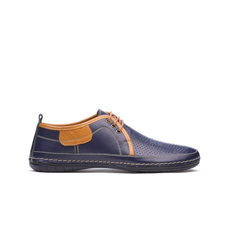 Mocasines hombre 865 índigo+marrón