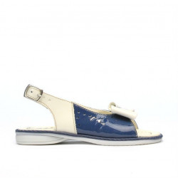 Sandalias niños pequeños 58c charol índigo+beige