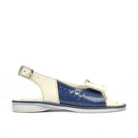 Sandalias niños pequeños 58c charol índigo+beige