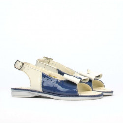Sandalias niños pequeños 58c charol índigo+beige