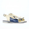 Sandalias niños pequeños 58c charol índigo+beige