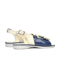 Sandalias niños pequeños 58c charol índigo+beige