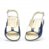 Sandalias niños pequeños 58c charol índigo+beige
