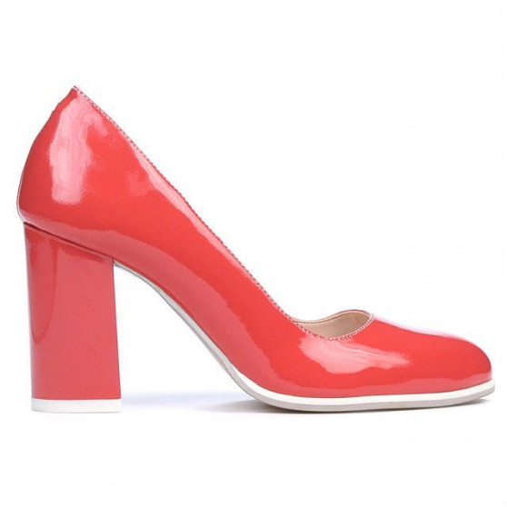 Zapatos elegantes/casuales mujer 1254 charol rojo coral
