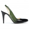 Sandalias de mujer 1249 charol verde+negro
