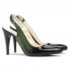 Sandalias de mujer 1249 charol verde+negro