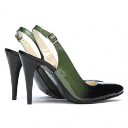 Sandalias de mujer 1249 charol verde+negro