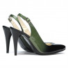 Sandalias de mujer 1249 charol verde+negro