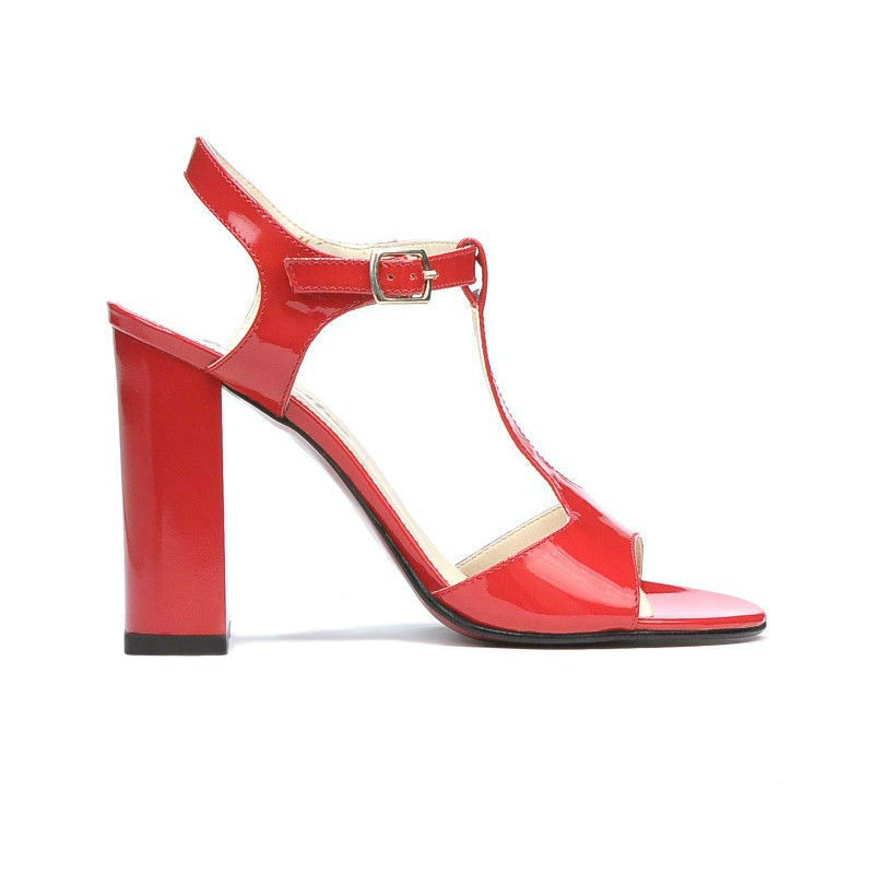 Sandalias de mujer 1258 charol rojo