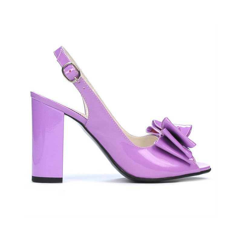 Sandalia mujer 1256 charol lila claro